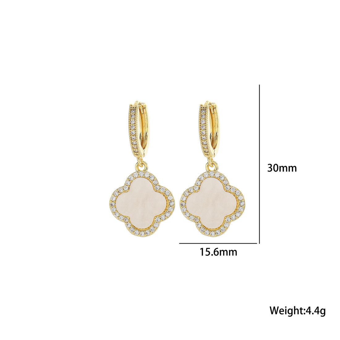 [Love Lucky]Four-leaf clover diamond earrings