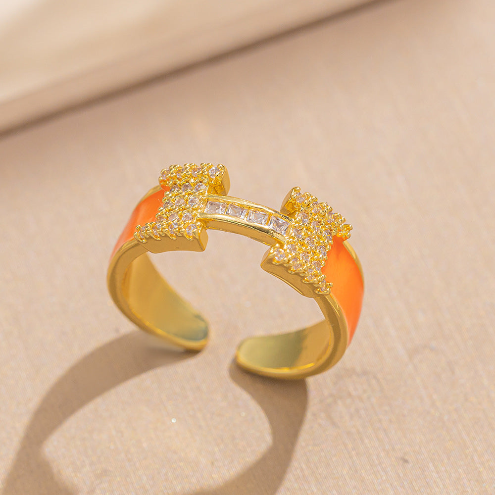 [Love Lucky]H shape open ring