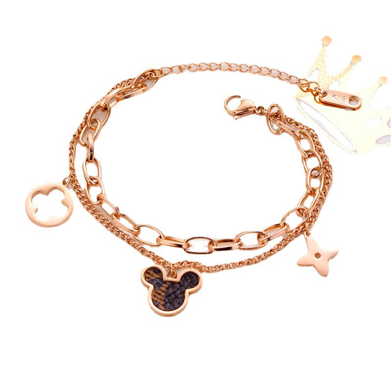 [Love Lucky]Mickey double bracelet