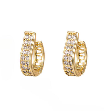 [Love Lucky]Diamond strip earrings