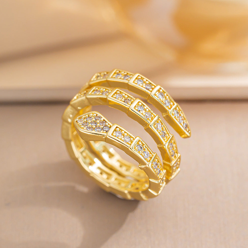 [Love Lucky]Snake bone ring