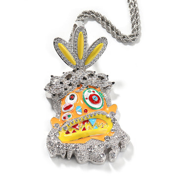 [Love Lucky]Hip hop cartoon avatar pendant necklace