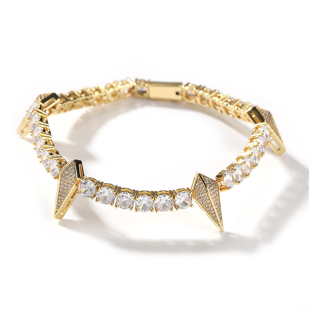 [Love Lucky]Hip-hop style diamond cone bracelet