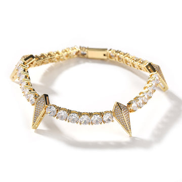 [Love Lucky]Hip-hop style diamond cone bracelet