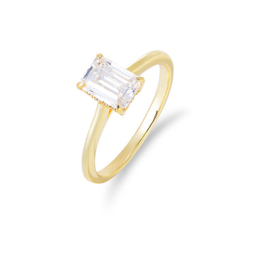[Love Lucky]Light luxury rectangular diamond ring