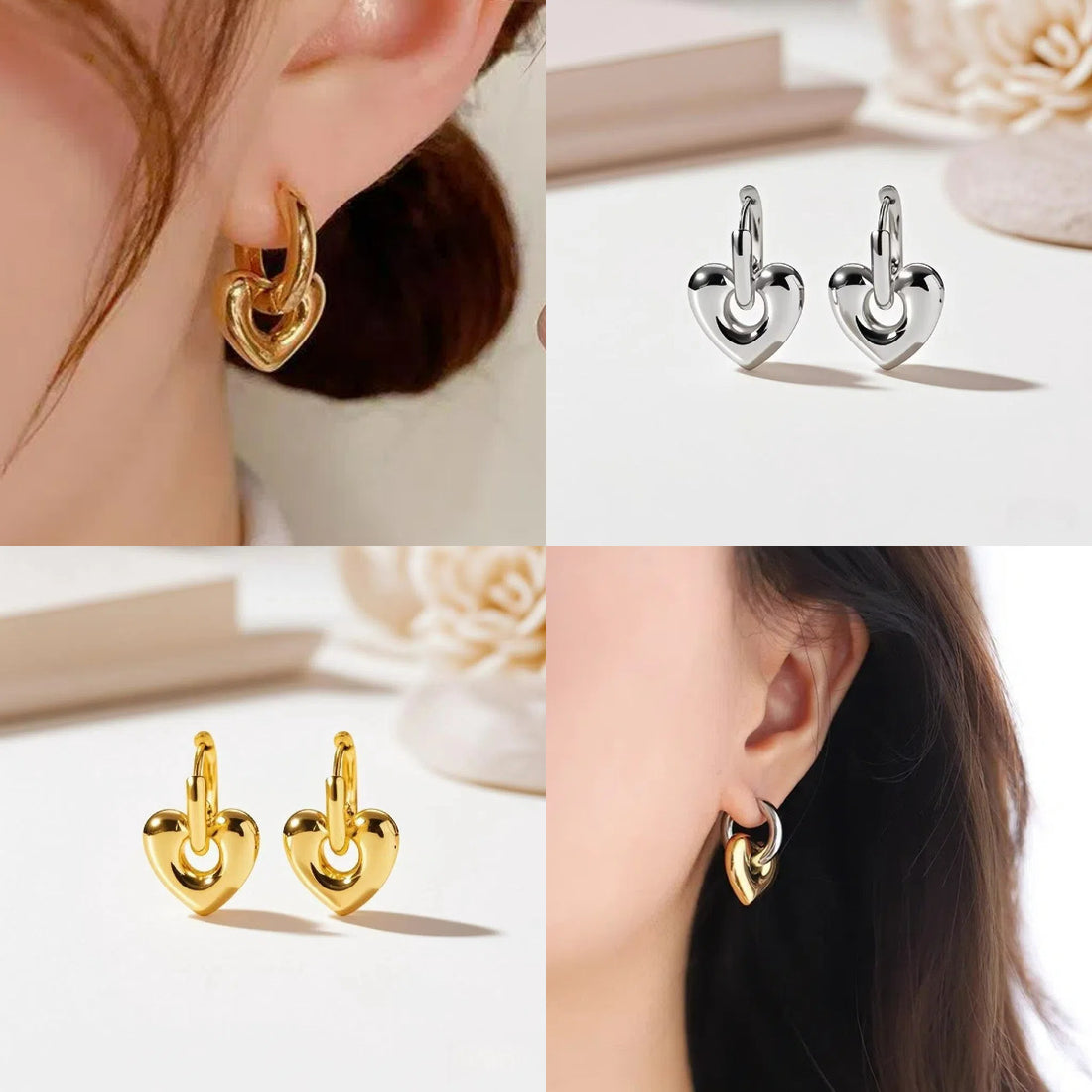 [Love Lucky]Love Star Geometric Earrings