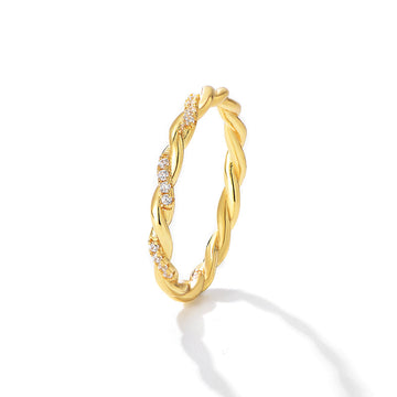 [Love Lucky]S925 silver twist diamond ring