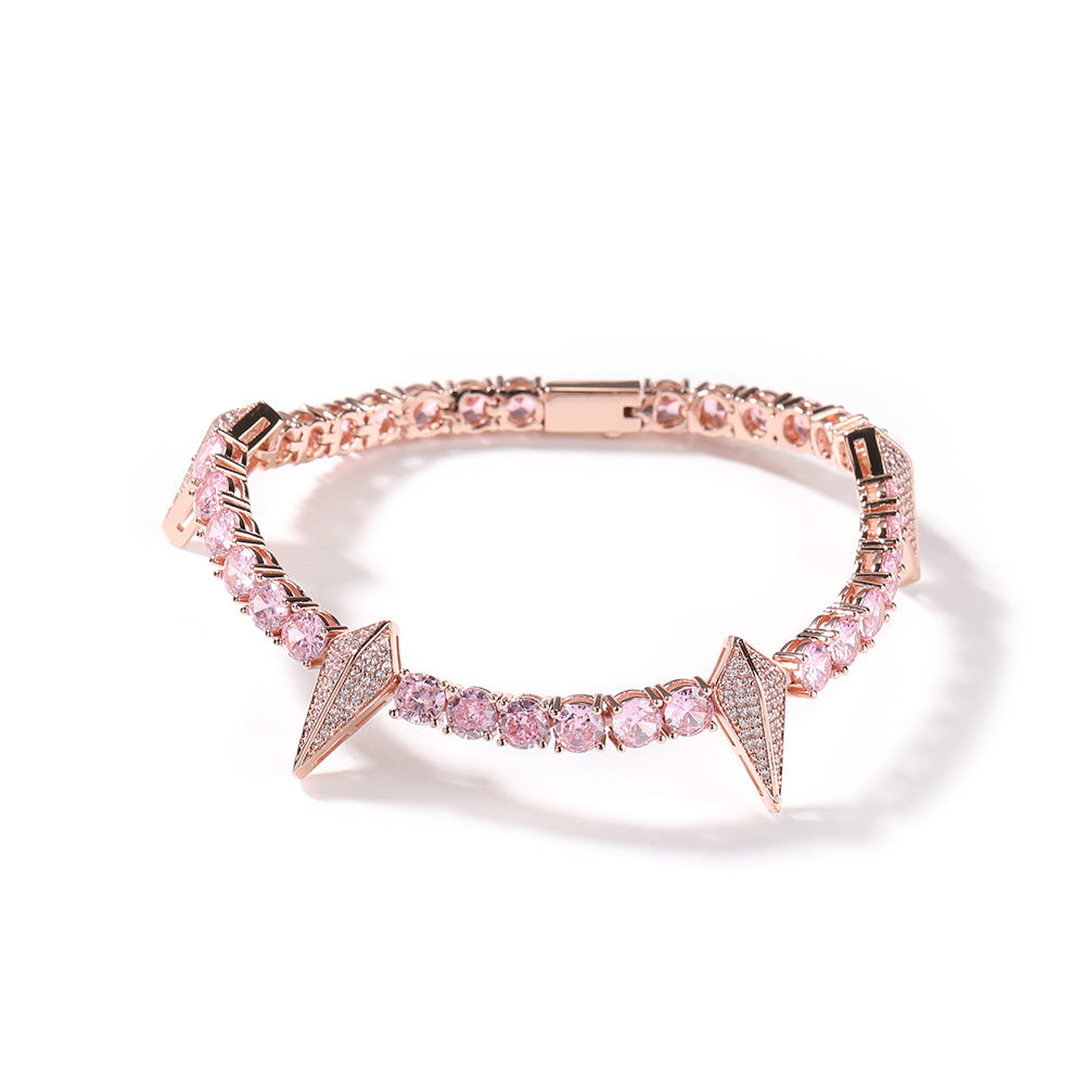 [Love Lucky]Hip-hop style diamond cone bracelet