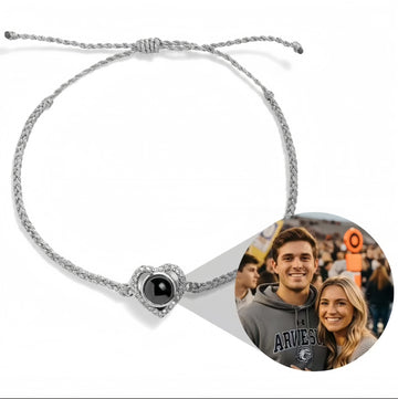 Personalized Diamond heart shape Photo Bracelet