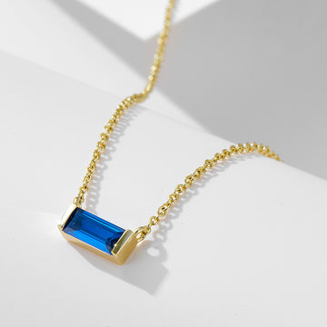 [Love Lucky]S925 Silver September Birthday Pendant Necklace