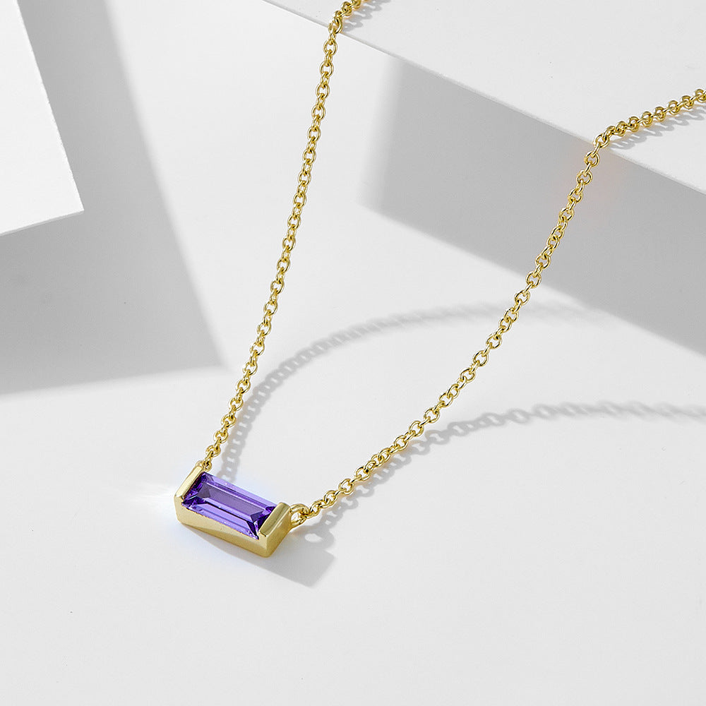 [Love Lucky]S925 silver February birthday pendant necklace