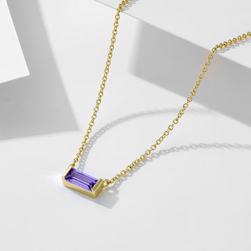 [Love Lucky]S925 silver February birthday pendant necklace