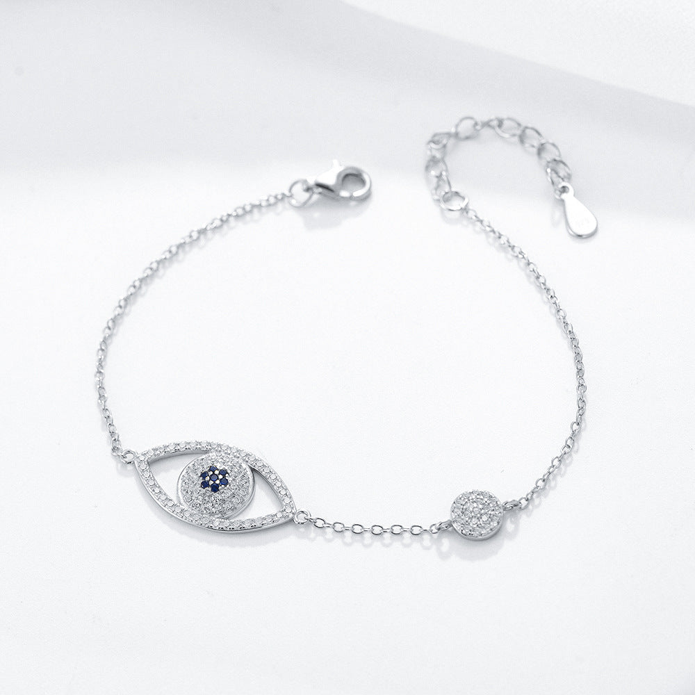 [Love Lucky]S925 silver all-match devil's eye diamond bracelet